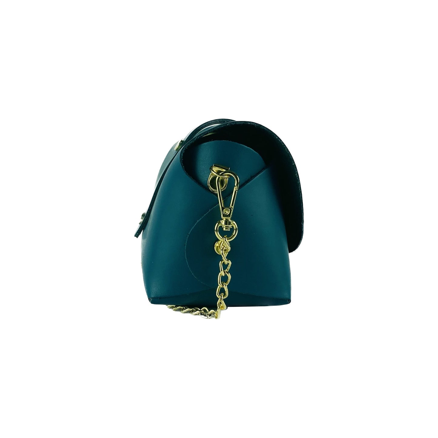 Ottanio Mini Leather Bag with Gold Chain, Made in Italy