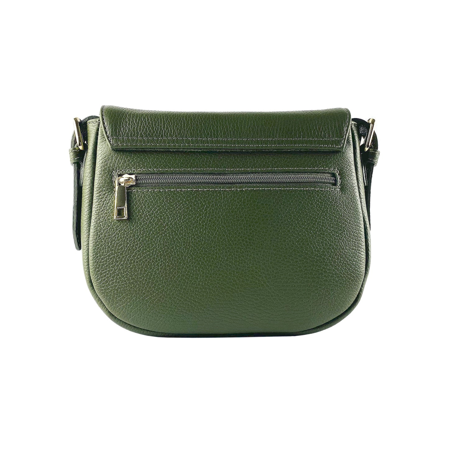 Green Leather Crossbody Bag, Made in Italy