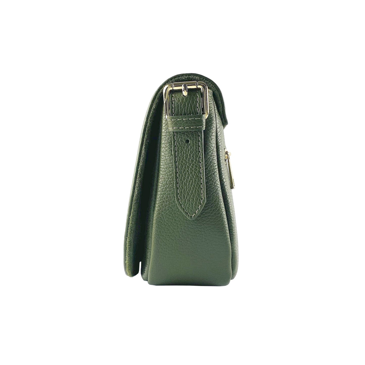 Green Leather Crossbody Bag, Made in Italy