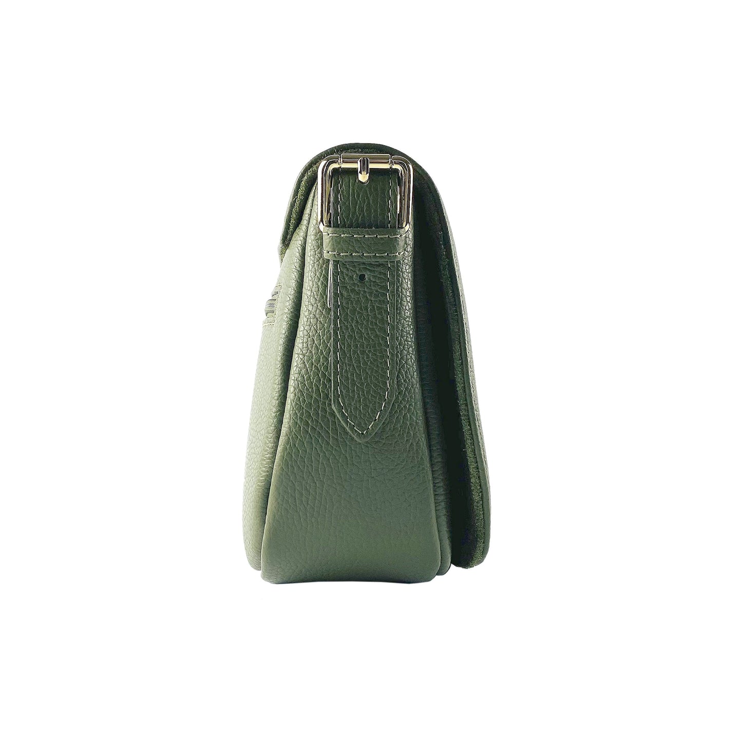 Green Leather Crossbody Bag, Made in Italy