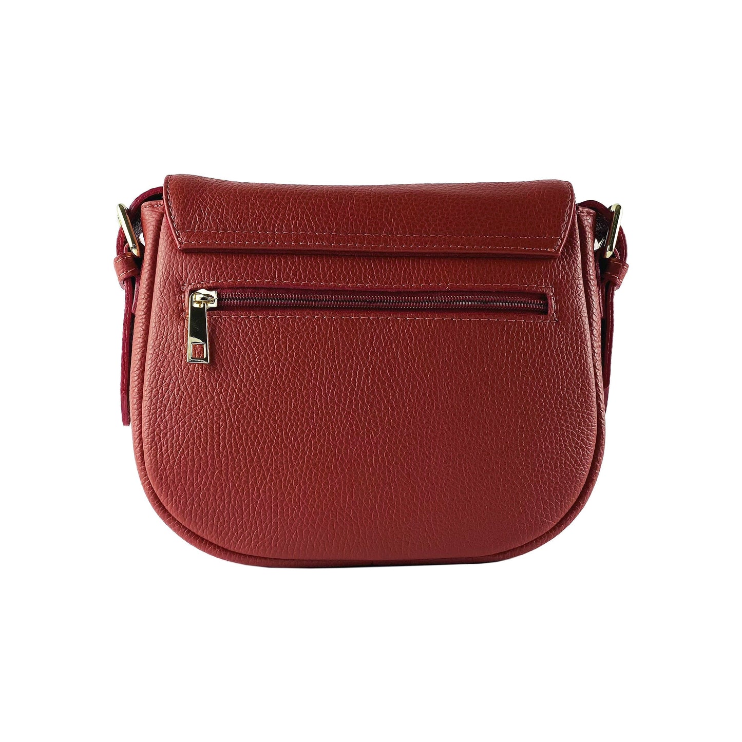 Red Leather Crossbody Bag, Made in Italy