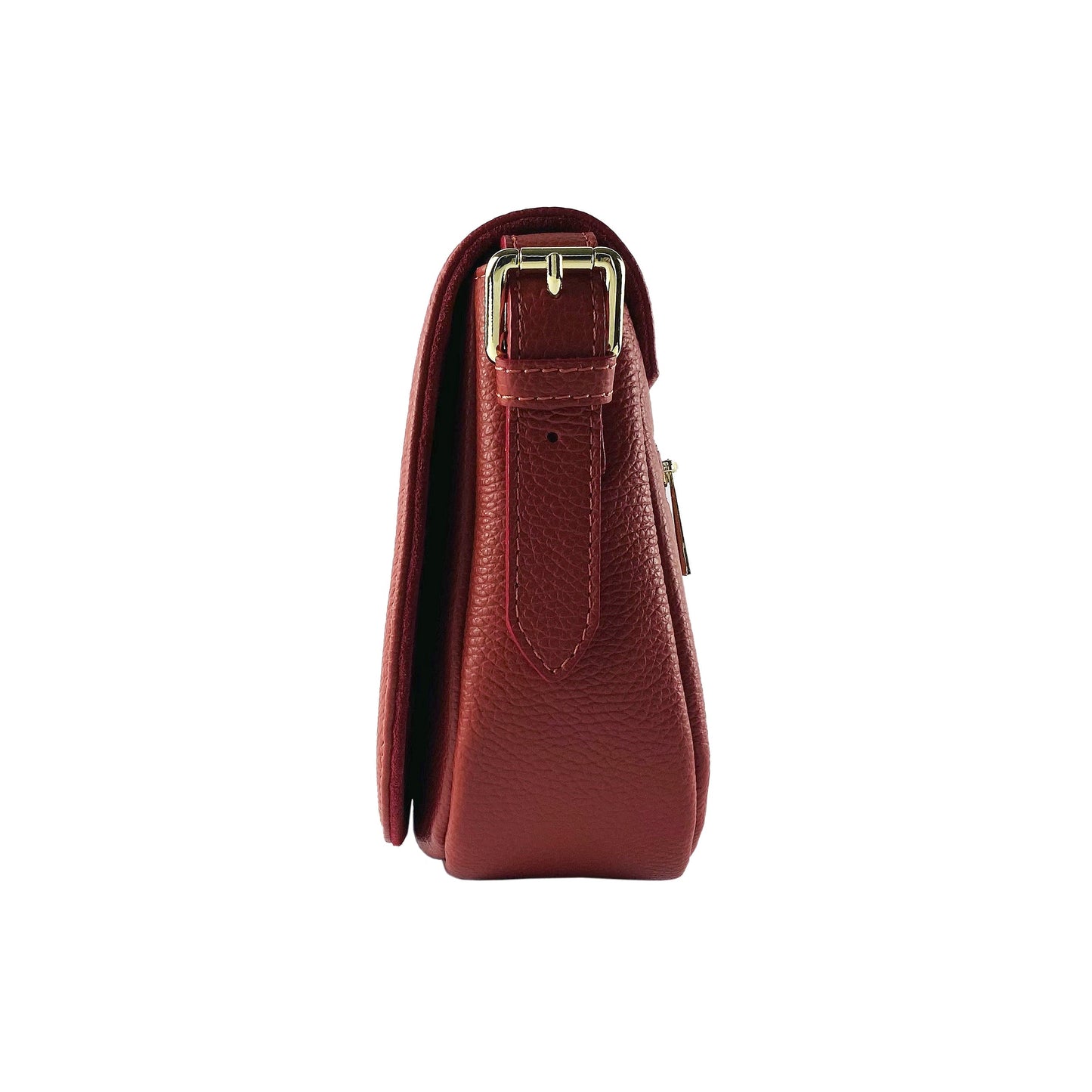 Red Leather Crossbody Bag, Made in Italy