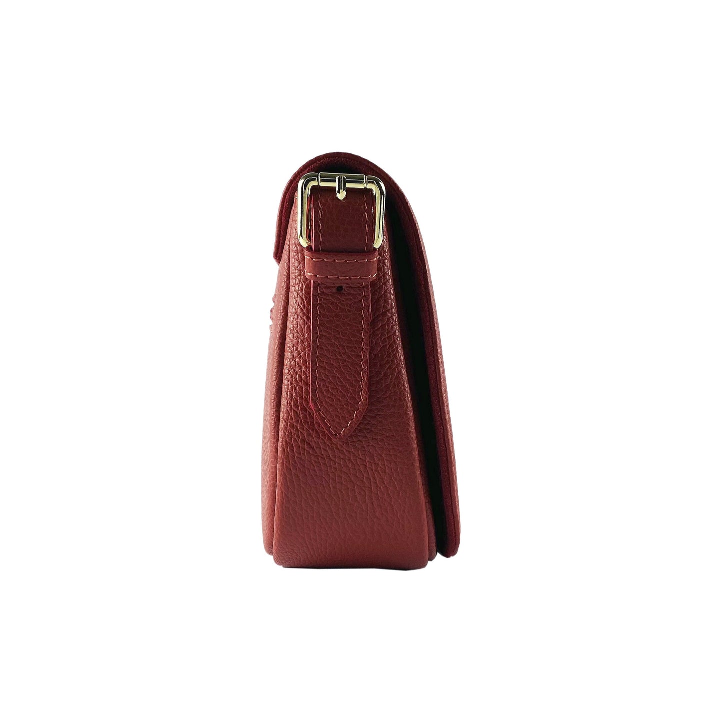 Red Leather Crossbody Bag, Made in Italy