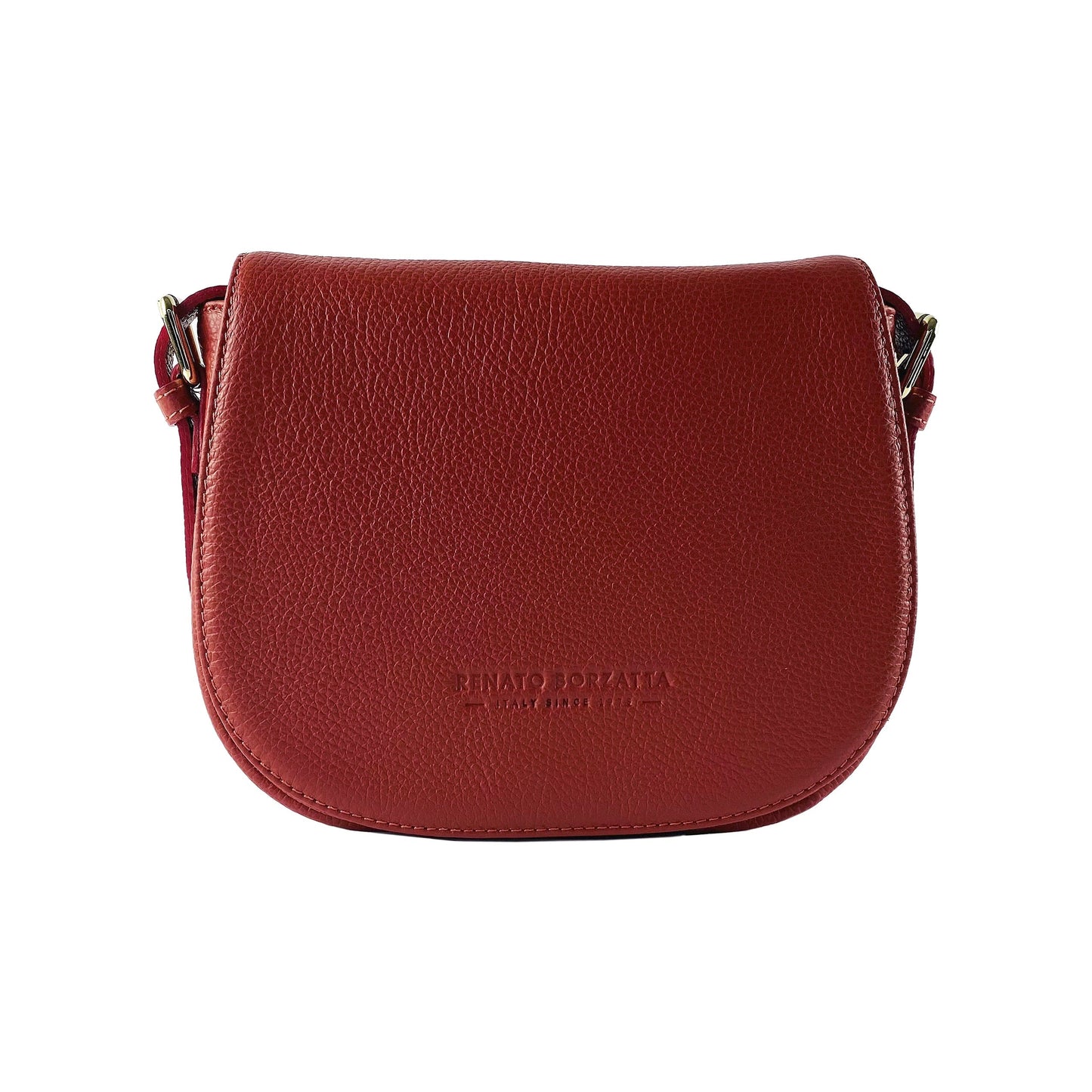 Red Leather Crossbody Bag, Made in Italy