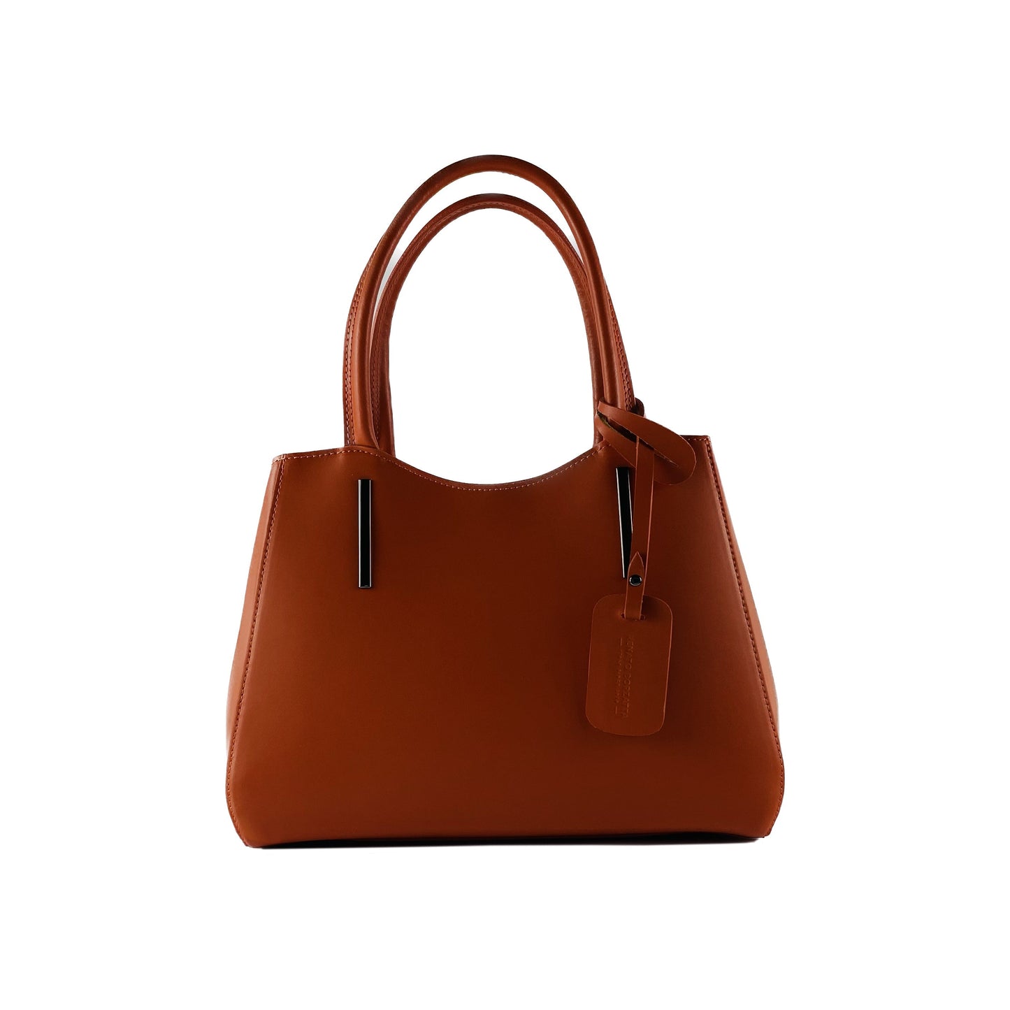 Paprika Leather Handbag, Made in Italy