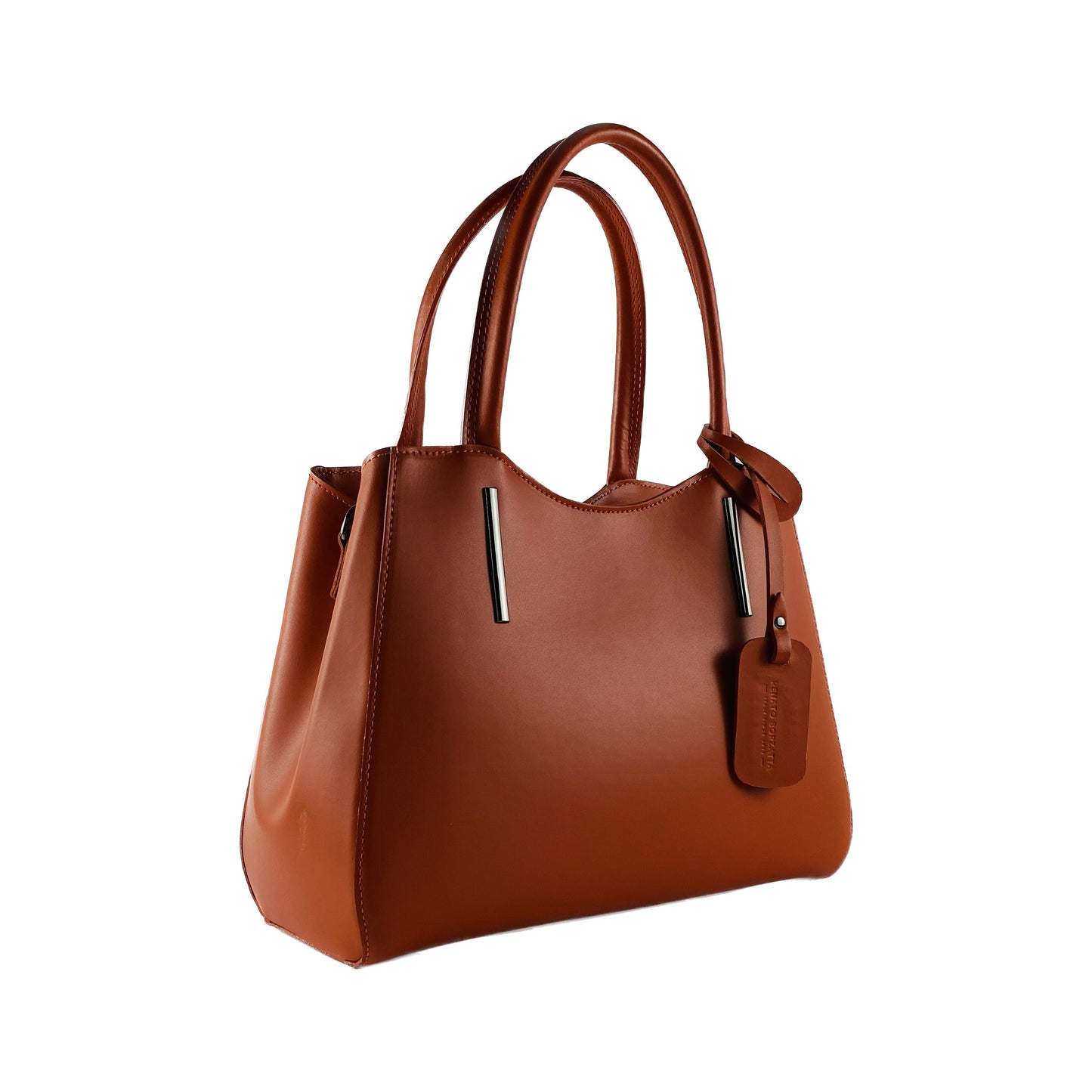 Paprika Leather Handbag, Made in Italy