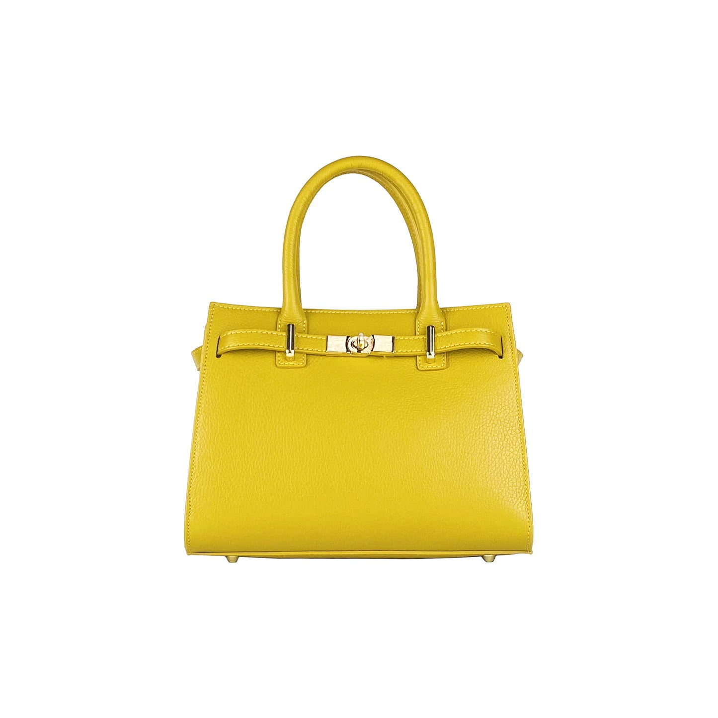 Mustard Leather Handbag, Made in Italy