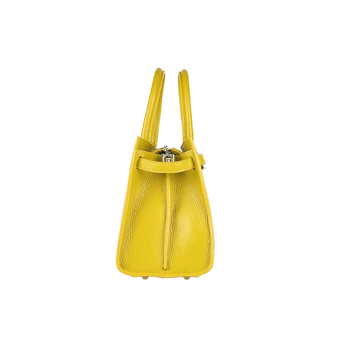 Mustard Leather Handbag, Made in Italy