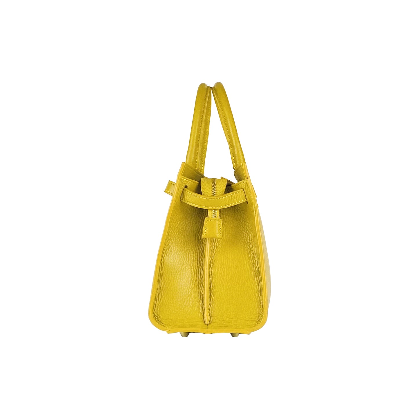 Mustard Leather Handbag, Made in Italy