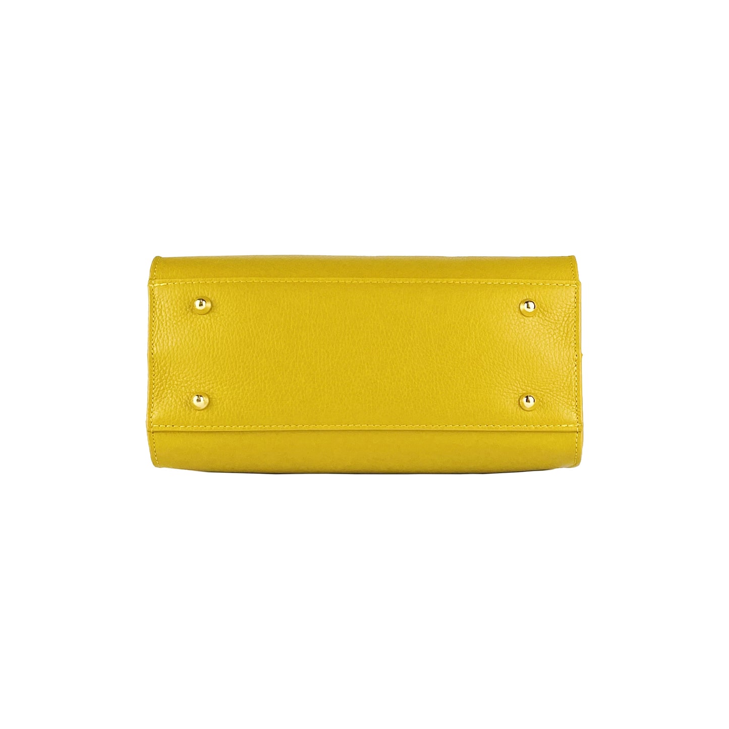 Mustard Leather Handbag, Made in Italy