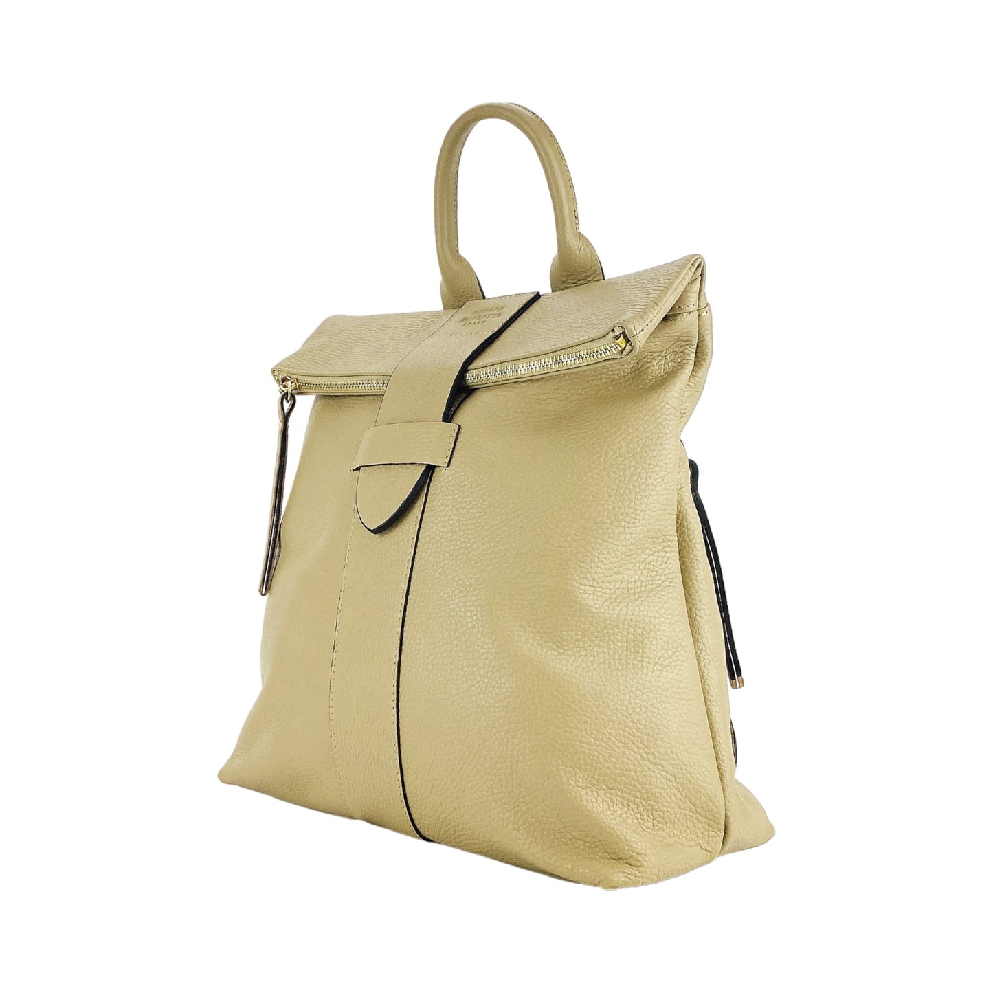 Soft Beige Leather Backpack, Made in Italy