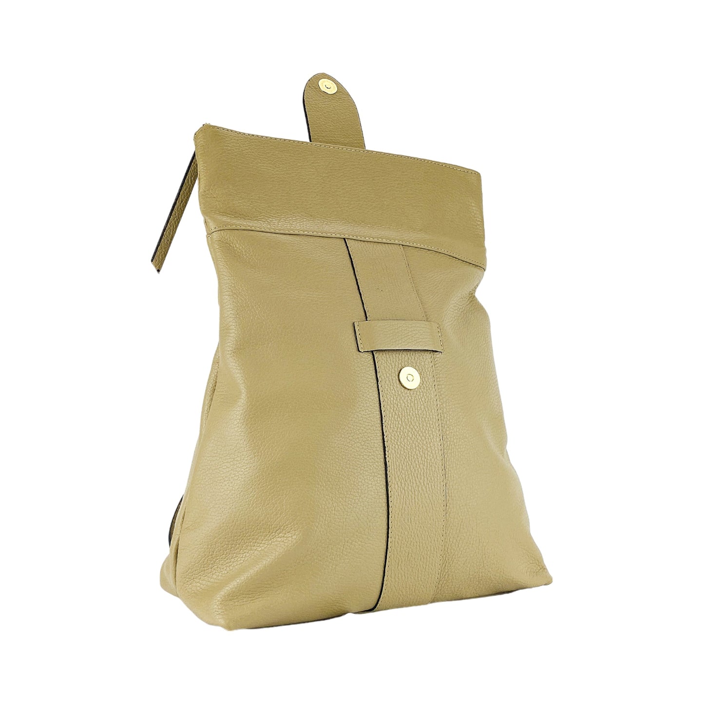 Soft Beige Leather Backpack, Made in Italy