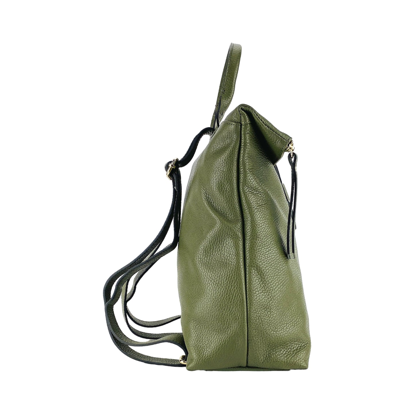 Soft Green Leather Backpack, Made in Italy