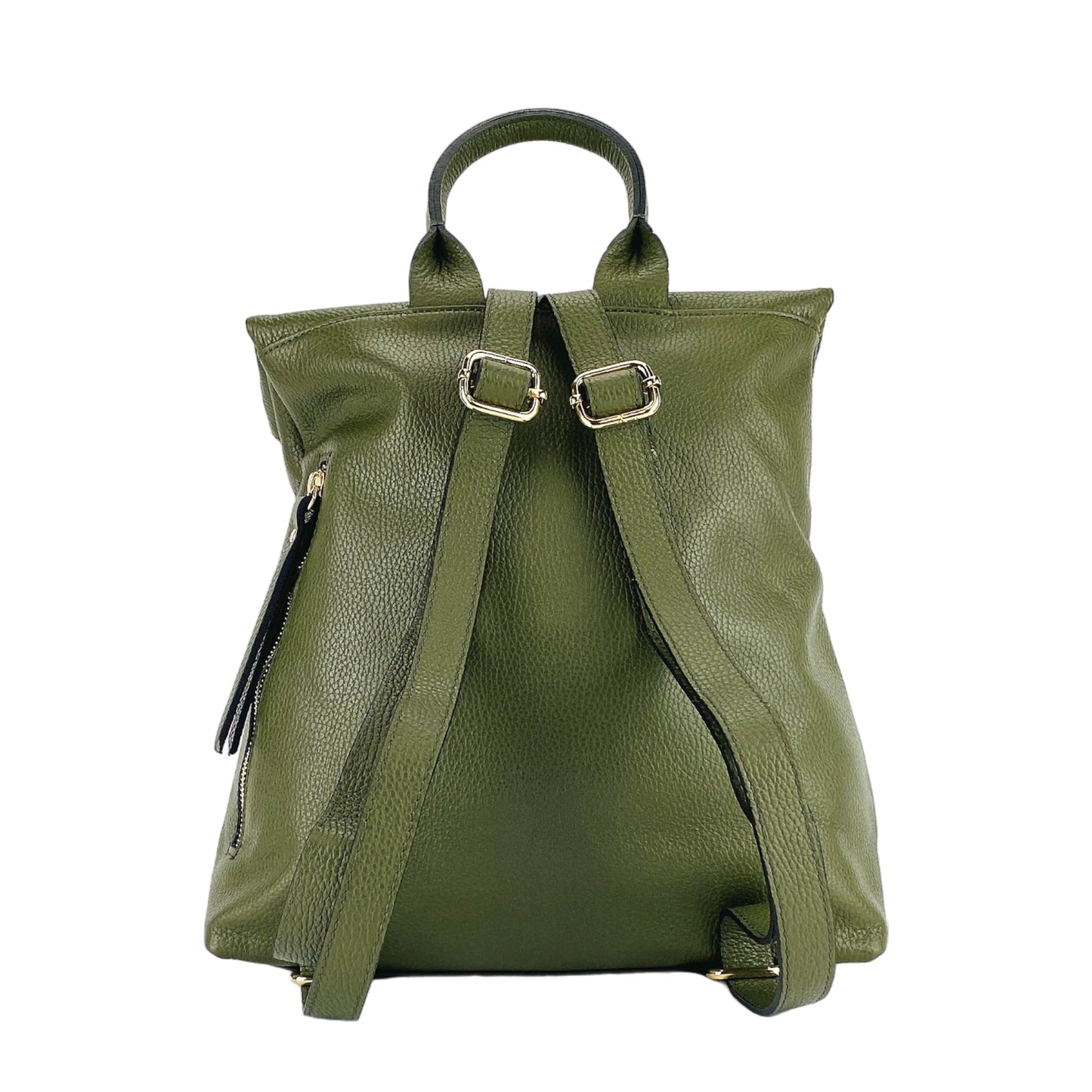 Soft Green Leather Backpack, Made in Italy