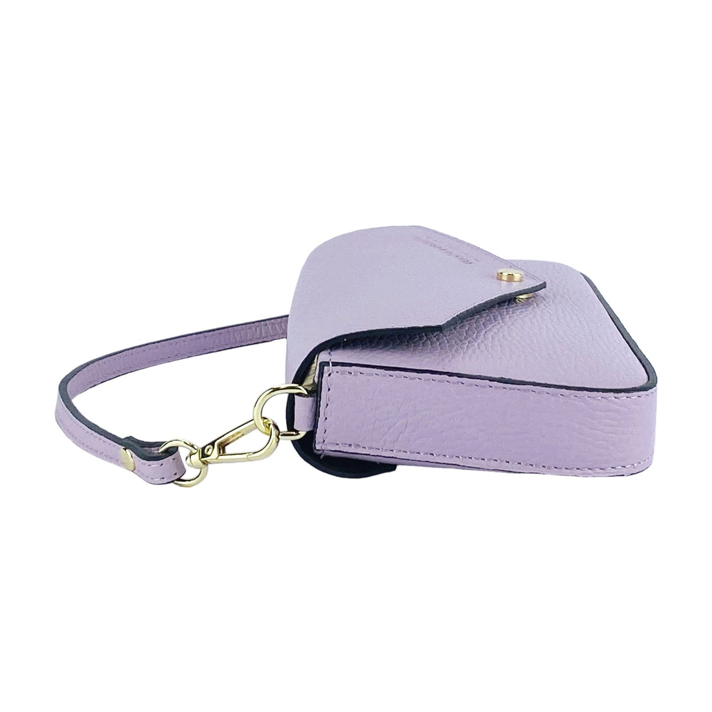 Lilac Mini Shoulder Bag with Gold Chain, Made in Italy