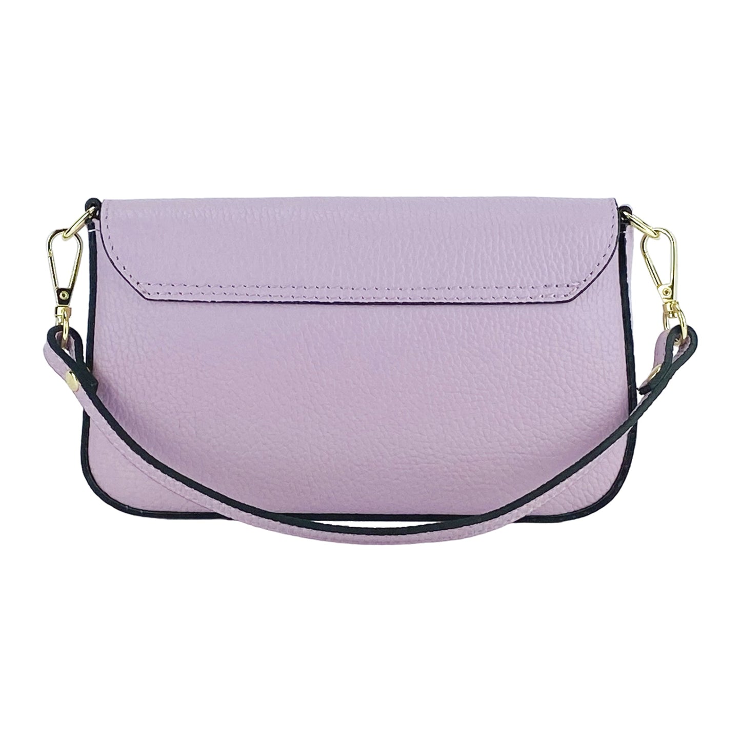 Lilac Mini Shoulder Bag with Gold Chain, Made in Italy