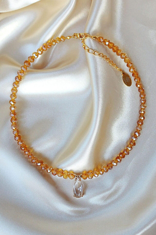 18K Champagne Austrian Crystal Choker – Timeless Elegance