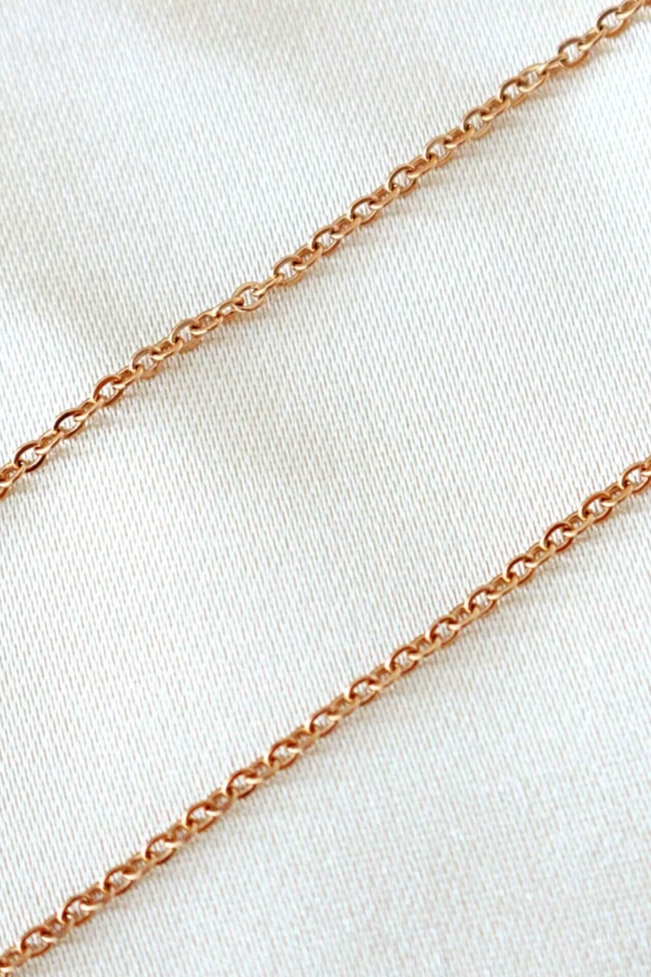 18K Rose Gold Filled Necklace – Elegant Minimalism with a Touch of Sparkle