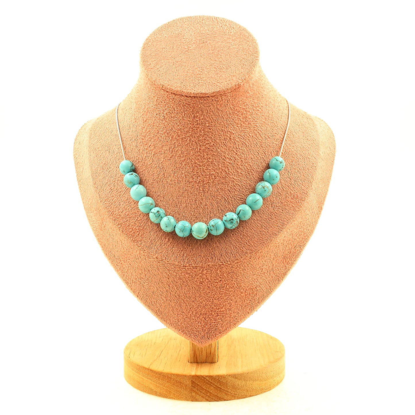 Serene Sky Necklace – 15 Howlite Turquoise Beads