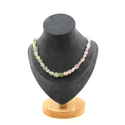 Serene Heart Necklace – Prehnite & Rose Quartz