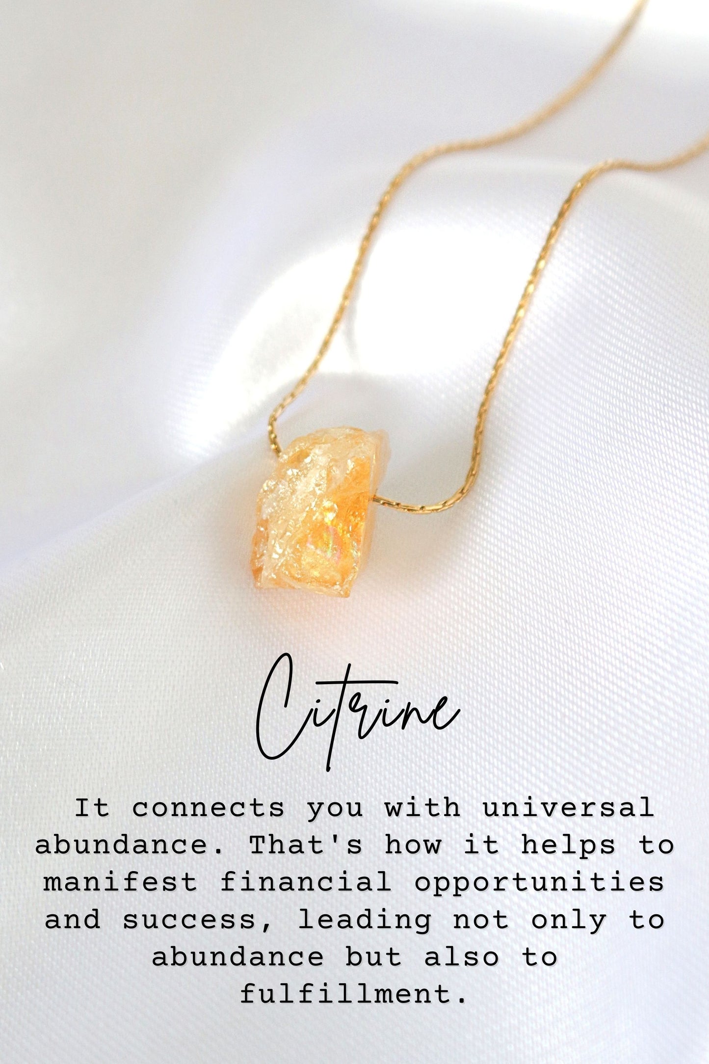 Raw Natural Crystal Pendant Necklace – 24K Gold-Plated Healing Energy