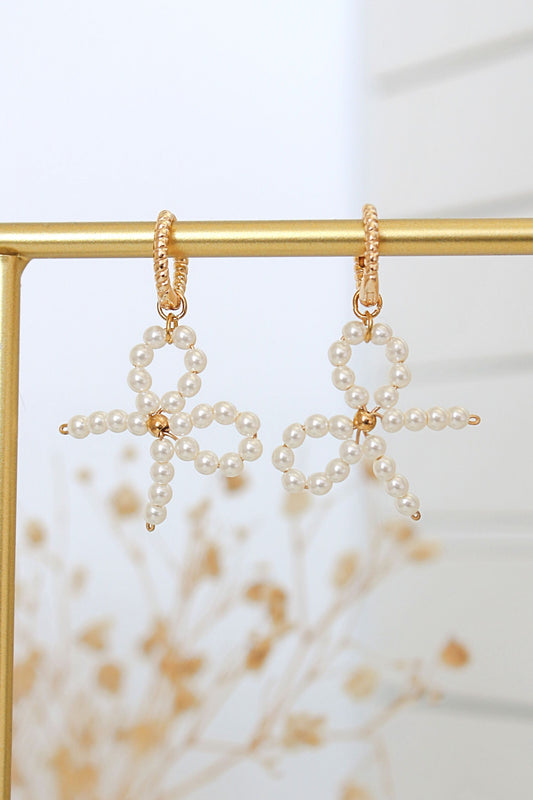 Miss Coquette | 24K Gold-Plated Pearl Bow Earrings