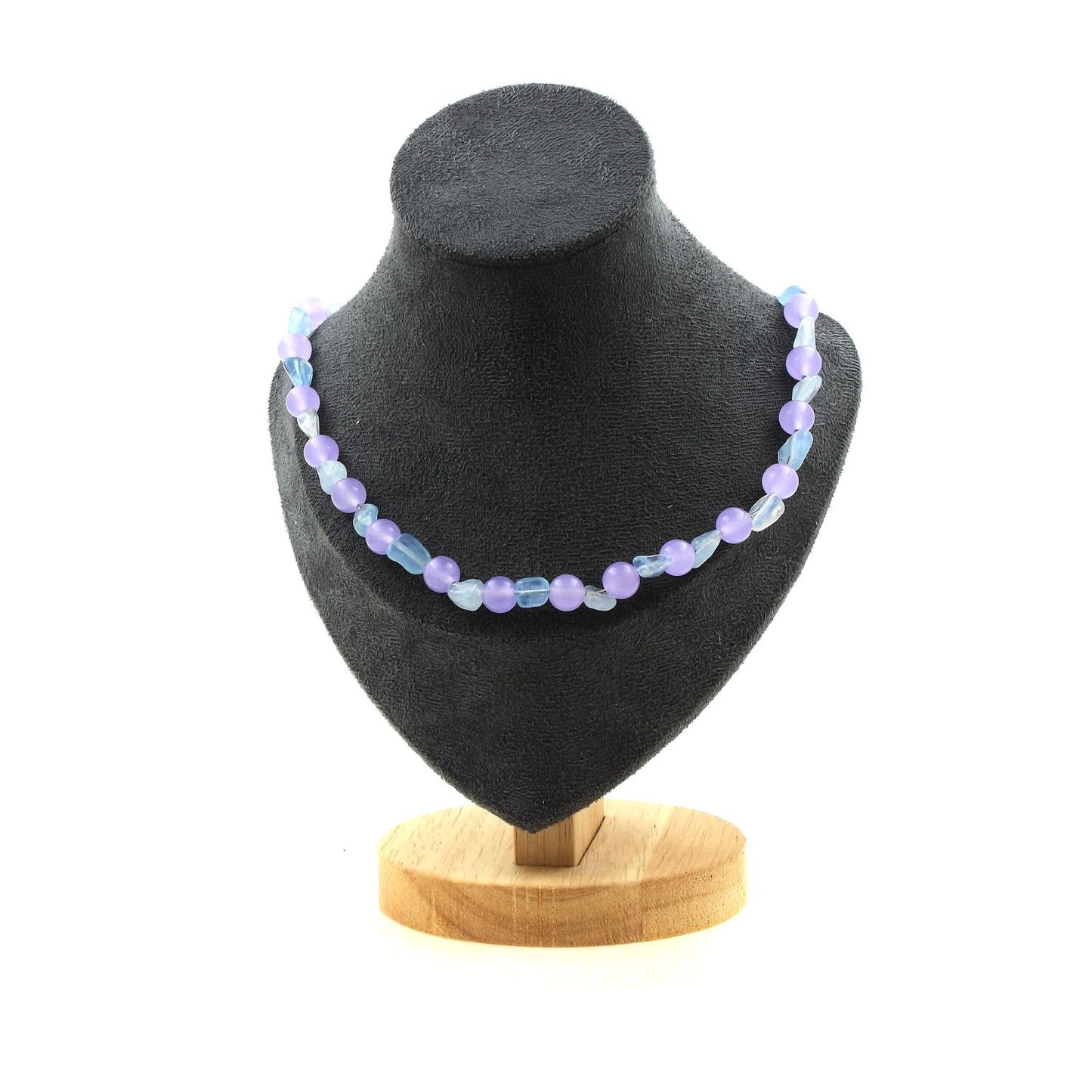 Celestial Harmony Necklace – Aquamarine & Lavender Chalcedony