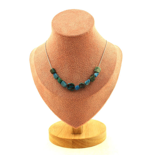 Blue Apatite & Chrysocolla Necklace – Handmade Elegance