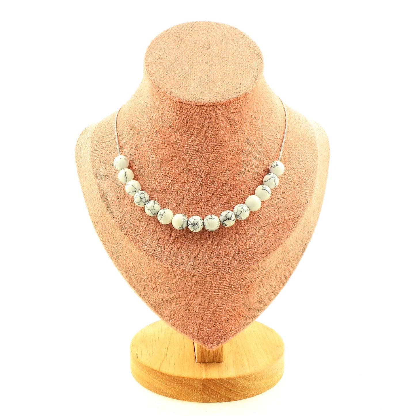 Howlite 8mm Beaded Necklace – Calm & Clarity