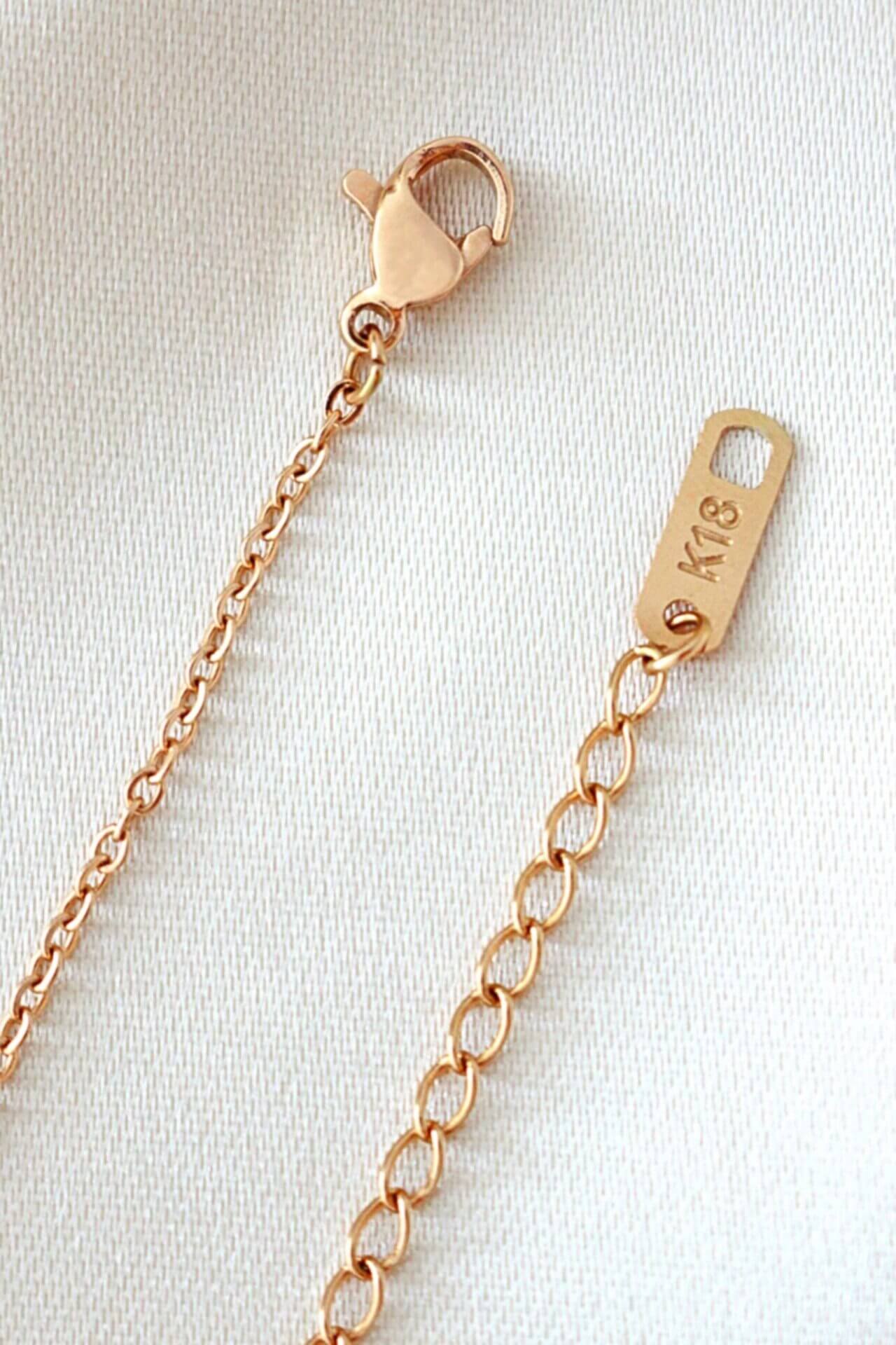 18K Rose Gold Filled Necklace – Elegant Minimalism with a Touch of Sparkle