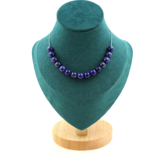 Lapis Lazuli 8mm Beaded Necklace – Wisdom & Power