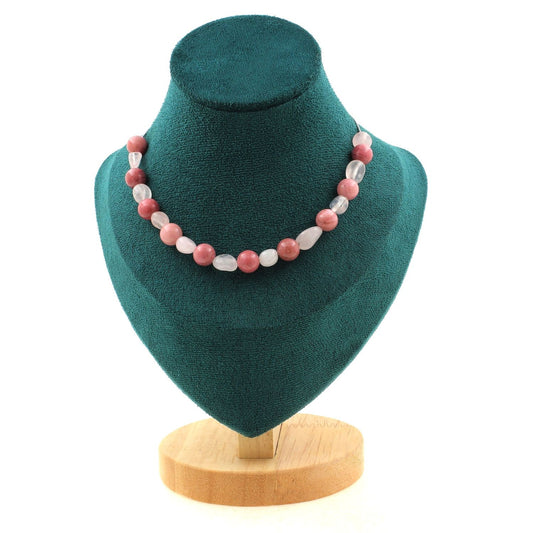 Blush Harmony Necklace – Rose Quartz & Rhodonite