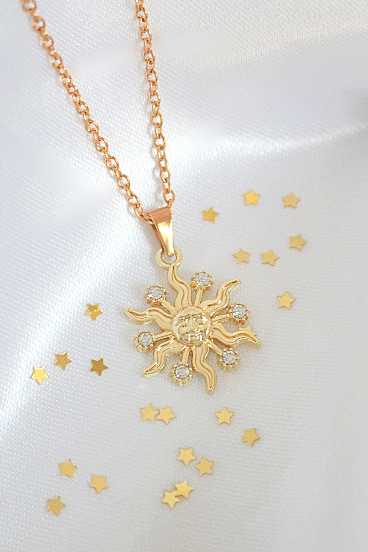 24K Gold Sun Pendant Necklace – A Radiant Symbol of Power & Energy