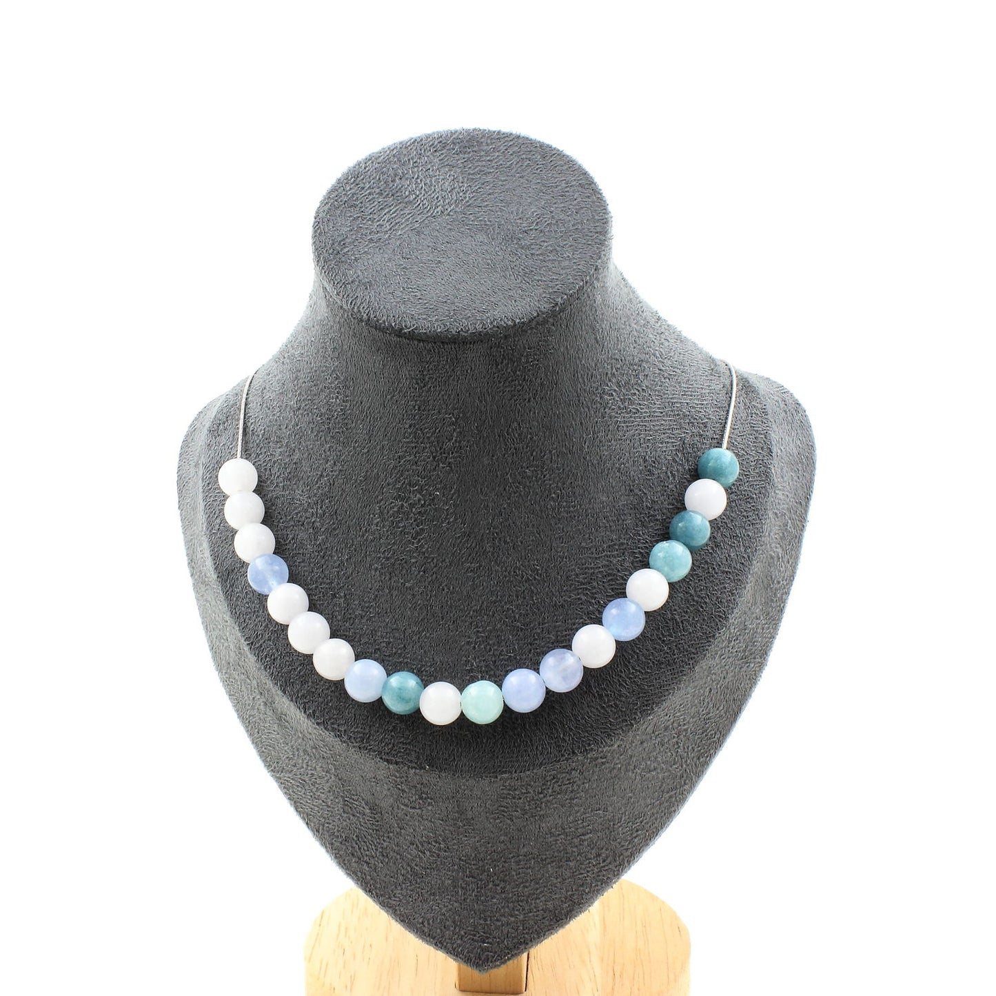 Ocean Serenity Necklace – Aquamarine Beads