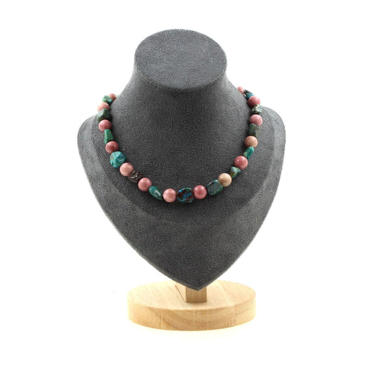 Serenity Stone Necklace – Chrysocolla & Rhodonite